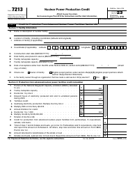 Document preview: IRS Form 7213 Nuclear Power Production Credit