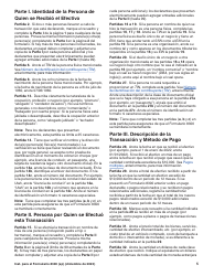 Instrucciones para IRS Formulario 8300 (SP) Informe De Pagos En Efectivo En Exceso De $10,000 Recibidos En Una Ocupacion O Negocio (Spanish), Page 5