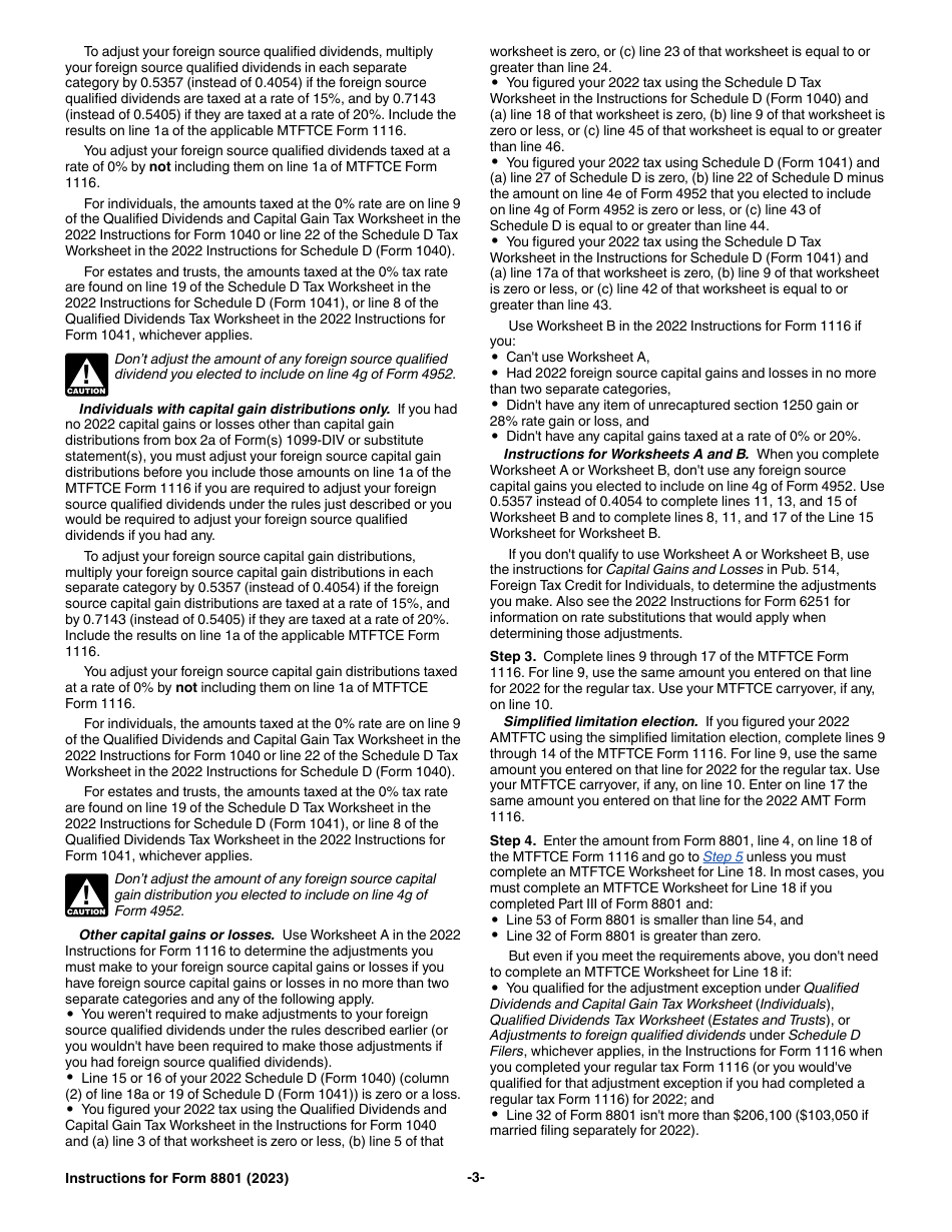 Download Instructions for IRS Form 8801 Credit for Prior Year Minimum