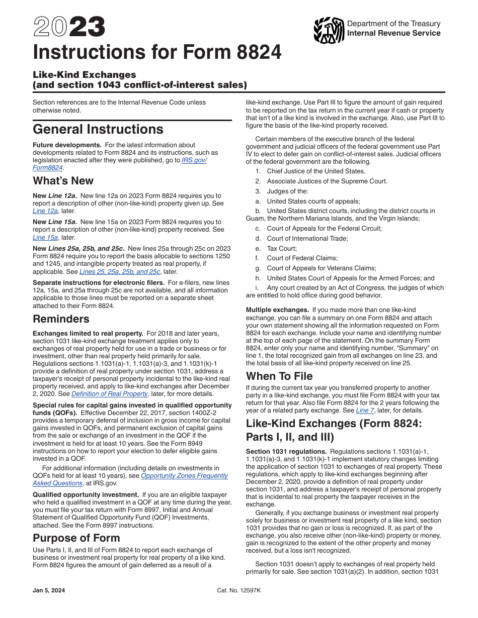 Irs Form 8824 Fillable - Printable Forms Free Online