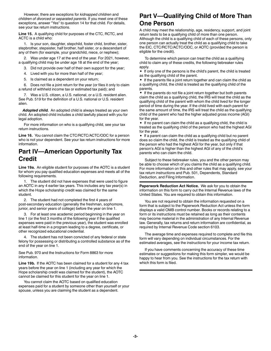 Instructions for IRS Form 8862 Information to Claim Certain Credits After Disallowance, Page 3