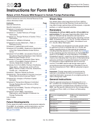 Document preview: Instructions for IRS Form 8865 Return of U.S. Persons With Respect to Certain Foreign Partnerships