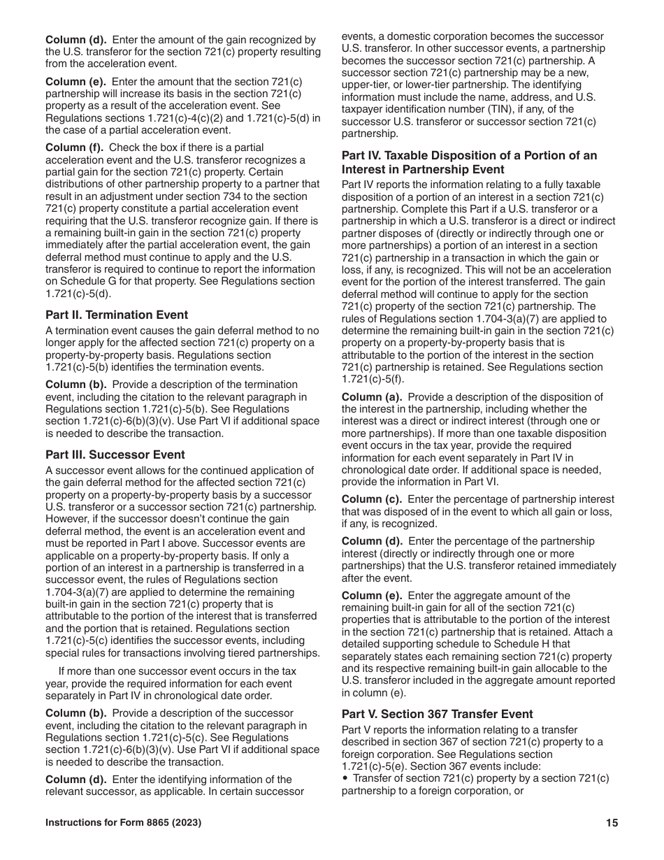 Instructions for IRS Form 8865 Return of U.S. Persons With Respect to Certain Foreign Partnerships, Page 15