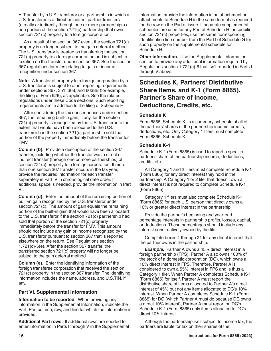 Instructions for IRS Form 8865 Return of U.S. Persons With Respect to Certain Foreign Partnerships, Page 16