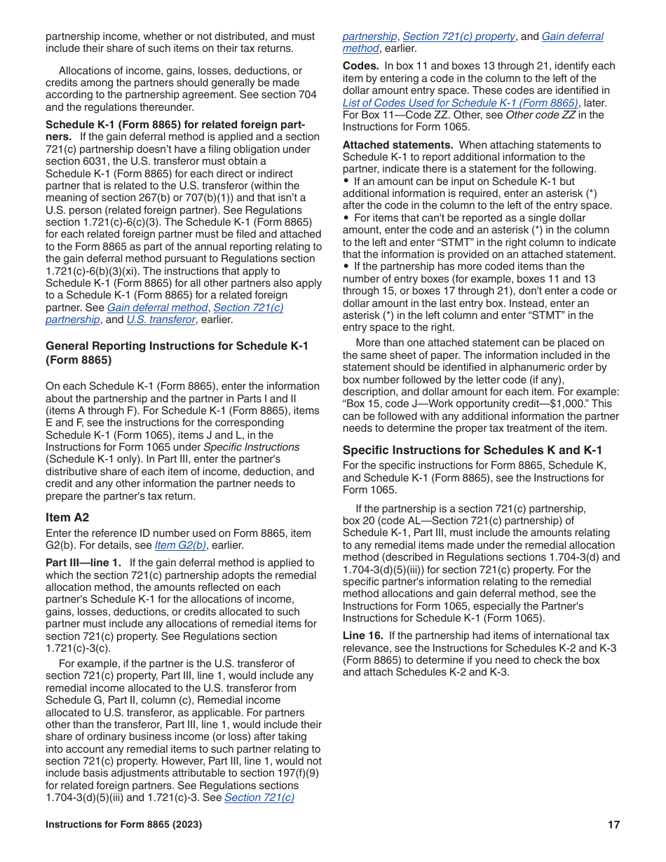 Instructions for IRS Form 8865 Return of U.S. Persons With Respect to Certain Foreign Partnerships, Page 17