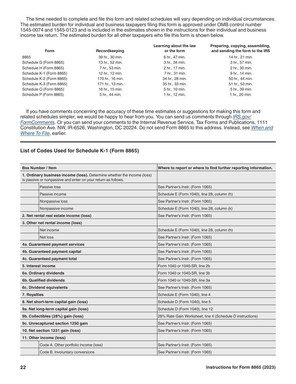 Instructions for IRS Form 8865 Return of U.S. Persons With Respect to Certain Foreign Partnerships, Page 22