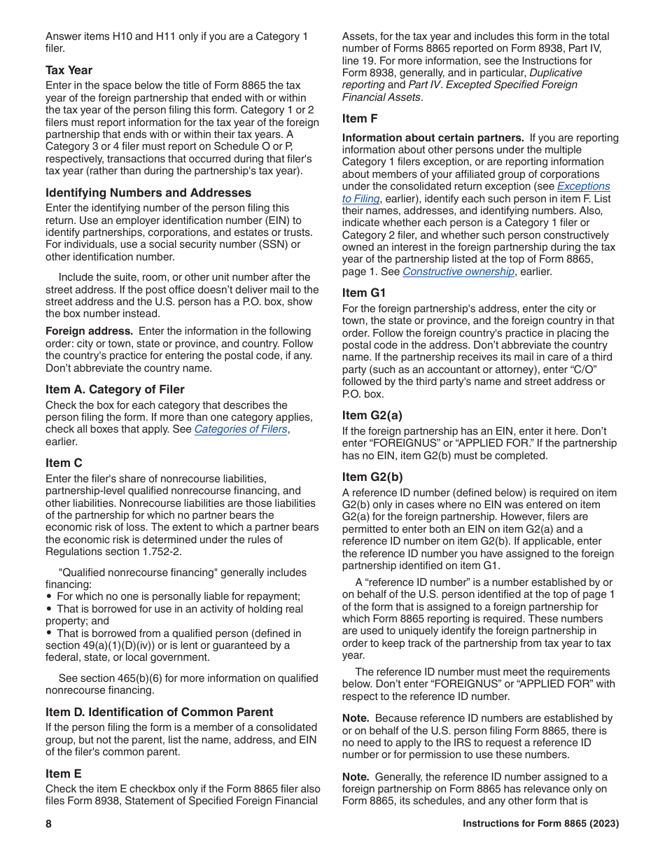 Instructions for IRS Form 8865 Return of U.S. Persons With Respect to Certain Foreign Partnerships, Page 8