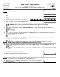IRS Form 8936 Schedule A Clean Vehicle Credit Amount