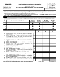 Document preview: IRS Form 8995-A Qualified Business Income Deduction, 2023
