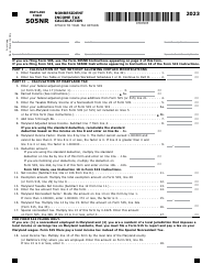 Document preview: Maryland Form 505NR (COM/RAD-318) Nonresident Income Tax Calculation - Maryland, 2023