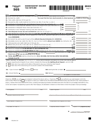 Maryland Form 505 (COM/RAD-022) Nonresident Income Tax Return - Maryland, Page 3