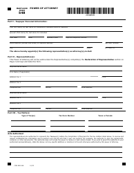Document preview: Maryland Form 548 (COM/RAD-548) Power of Attorney - Maryland