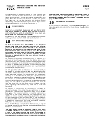Maryland Form 502X (COM/RAD019) Amended Tax Return - Maryland, Page 10