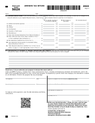 Maryland Form 502X (COM/RAD019) Amended Tax Return - Maryland, Page 4