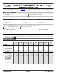 Document preview: IRS Form 15434 Application for Employee Retention Credit (Erc) Voluntary Disclosure Program