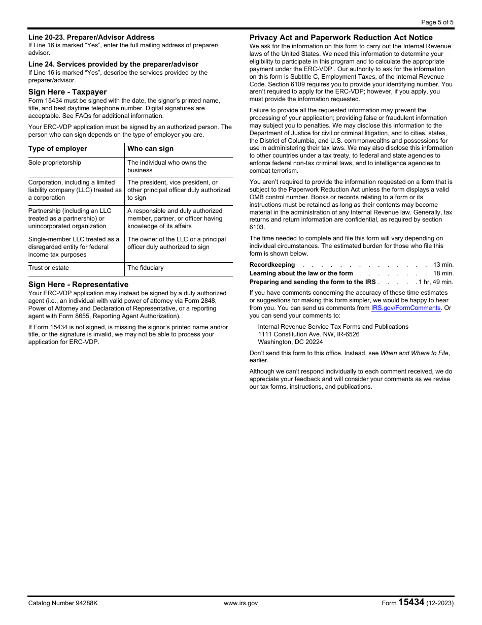 IRS Form 15434 - Fill Out, Sign Online and Download Fillable PDF ...