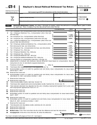 Document preview: IRS Form CT-1 Employer's Annual Railroad Retirement Tax Return, 2023