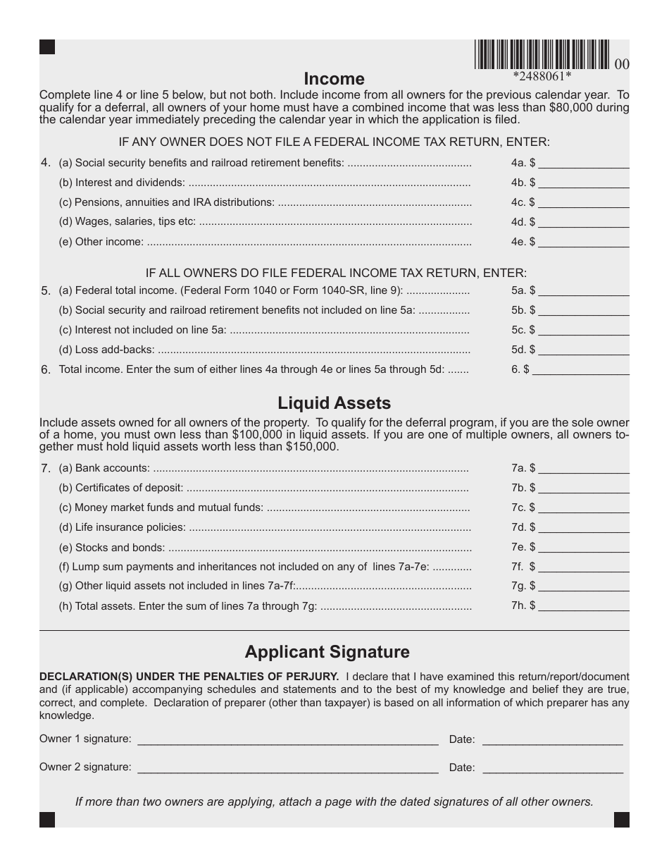 Maine Property Tax Deferral Application for an OwnerOccupied Homestead
