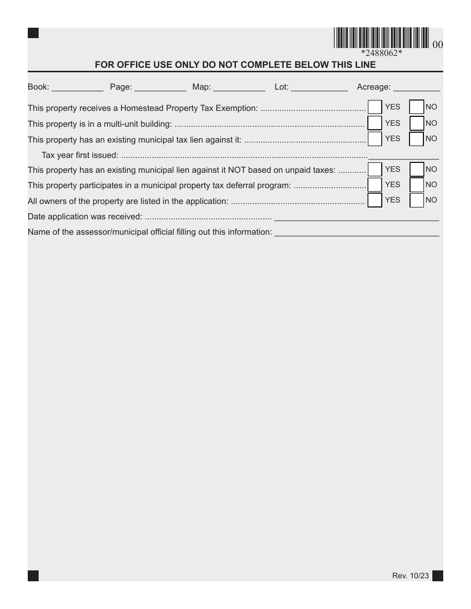 Property Tax Deferral Application for an Owner-Occupied Homestead - Maine, Page 3