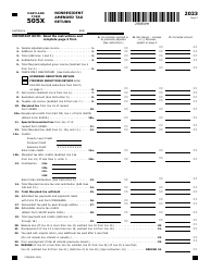 Maryland Form 505X (COM/RAD022A) Nonresident Amended Tax Return - Maryland, Page 2
