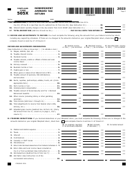 Maryland Form 505X (COM/RAD022A) Nonresident Amended Tax Return - Maryland, Page 3
