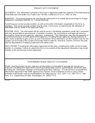 Form DS-3013 Application Under the Hague Convention on the Civil Aspects of International Child Abduction, Page 5