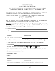 Document preview: Complaint of Judicial Misconduct or Disability