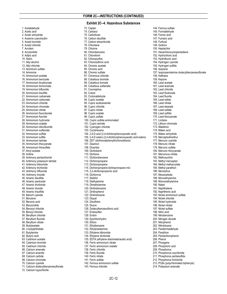 NPDES Form 2C (EPA Form 3510-2C) Application for Npdes Permit to Discharge Wastewater - Existing Manufacturing, Commercial, Mining, and Silviculture Operations, Page 14
