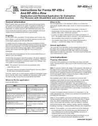 Document preview: Instructions for Form RP-459-C, RP-459-C-RNW - New York