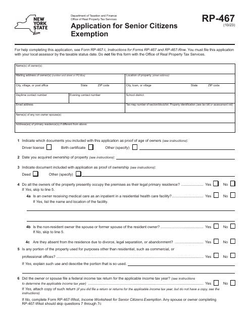 Form RP-467  Printable Pdf