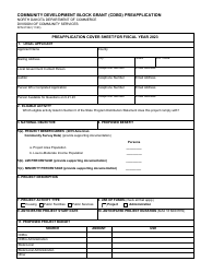 Document preview: Form SFN61542 Community Development Block Grant (Cdbg) Preapplication - North Dakota, 2023