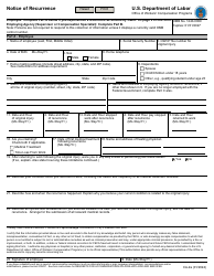 Document preview: Form CA-2A Notice of Recurrence