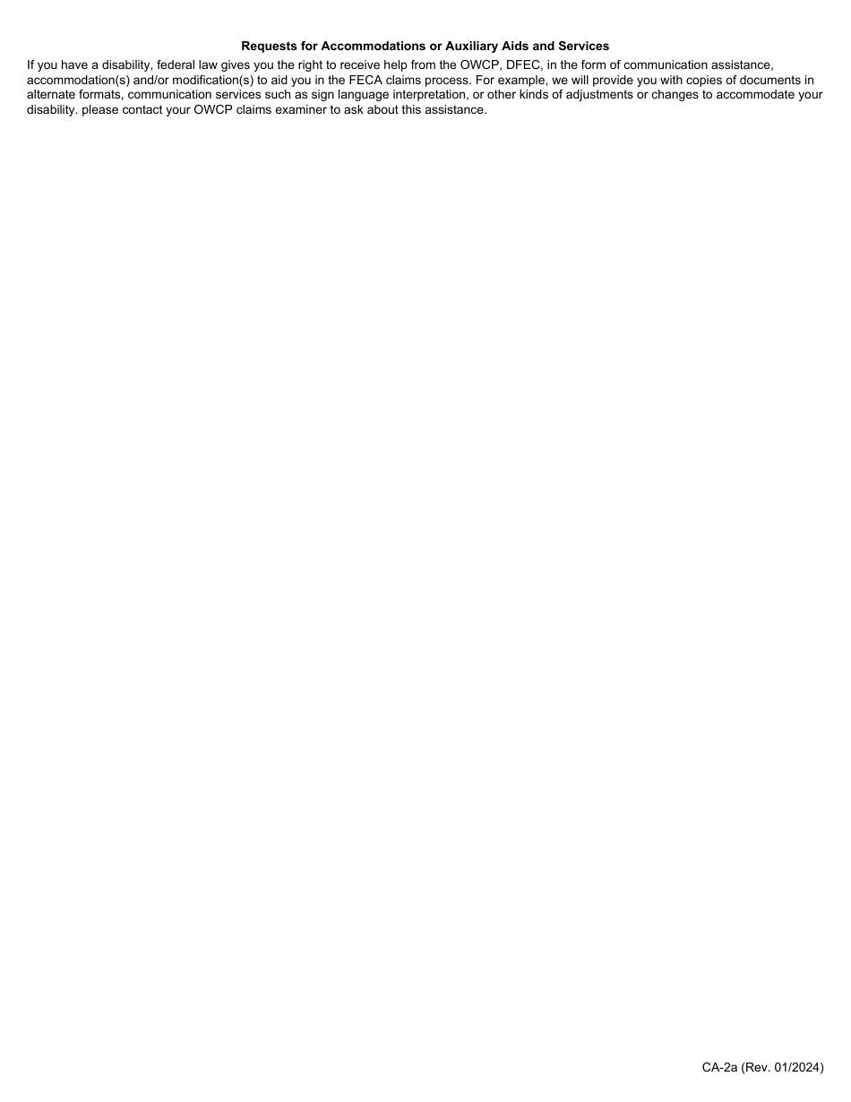 Form CA-2A Notice of Recurrence, Page 5