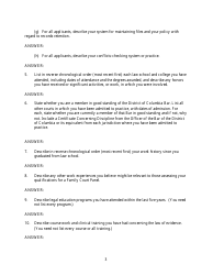 Family Court Panel Application - Washington, D.C., Page 3