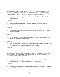 Family Court Panel Application - Washington, D.C., Page 6
