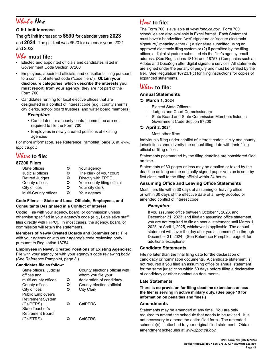 FPPC Form 700 Statement of Economic Interests - California, Page 3