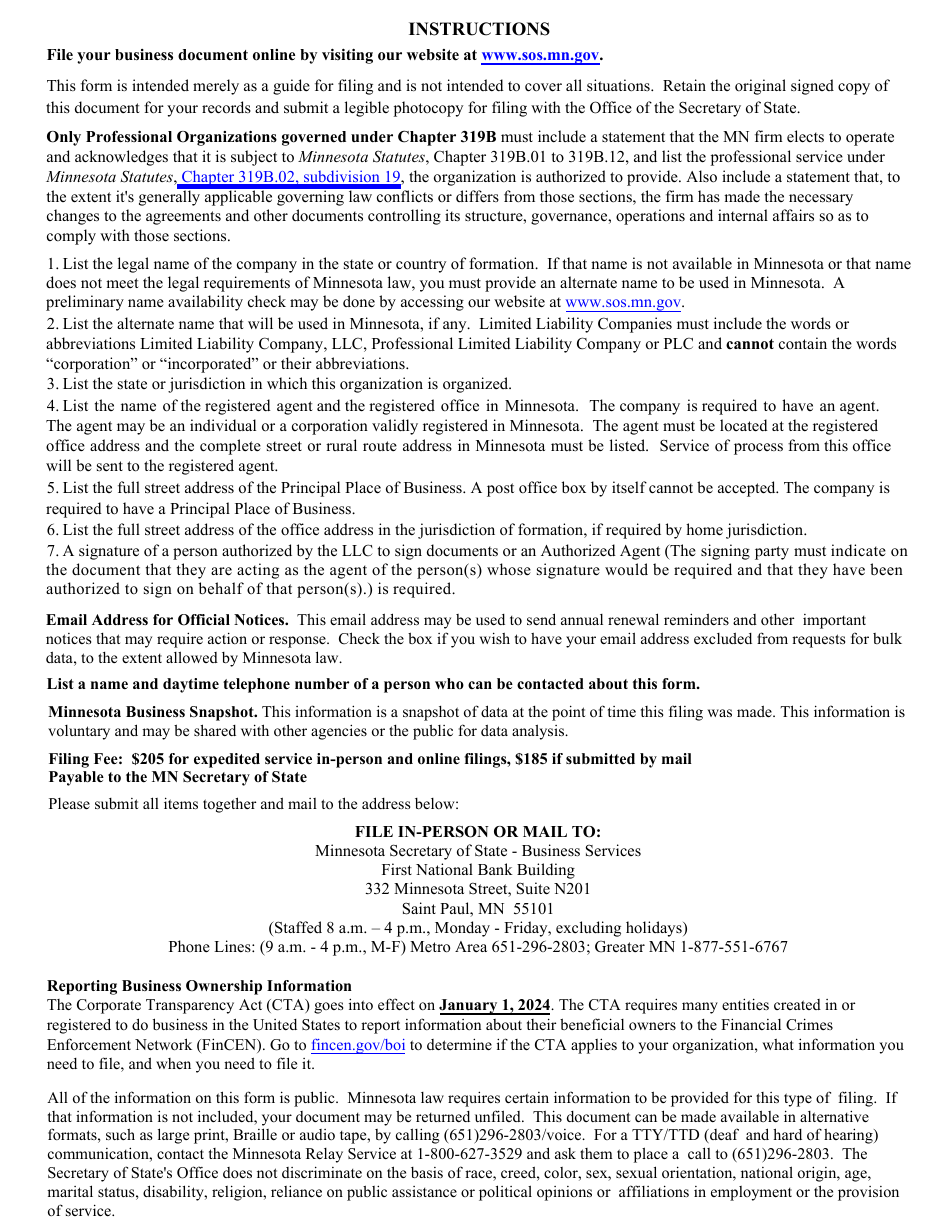 Foreign Limited Liability Company Certificate of Authority to Transact Business in Minnesota - Minnesota, Page 4