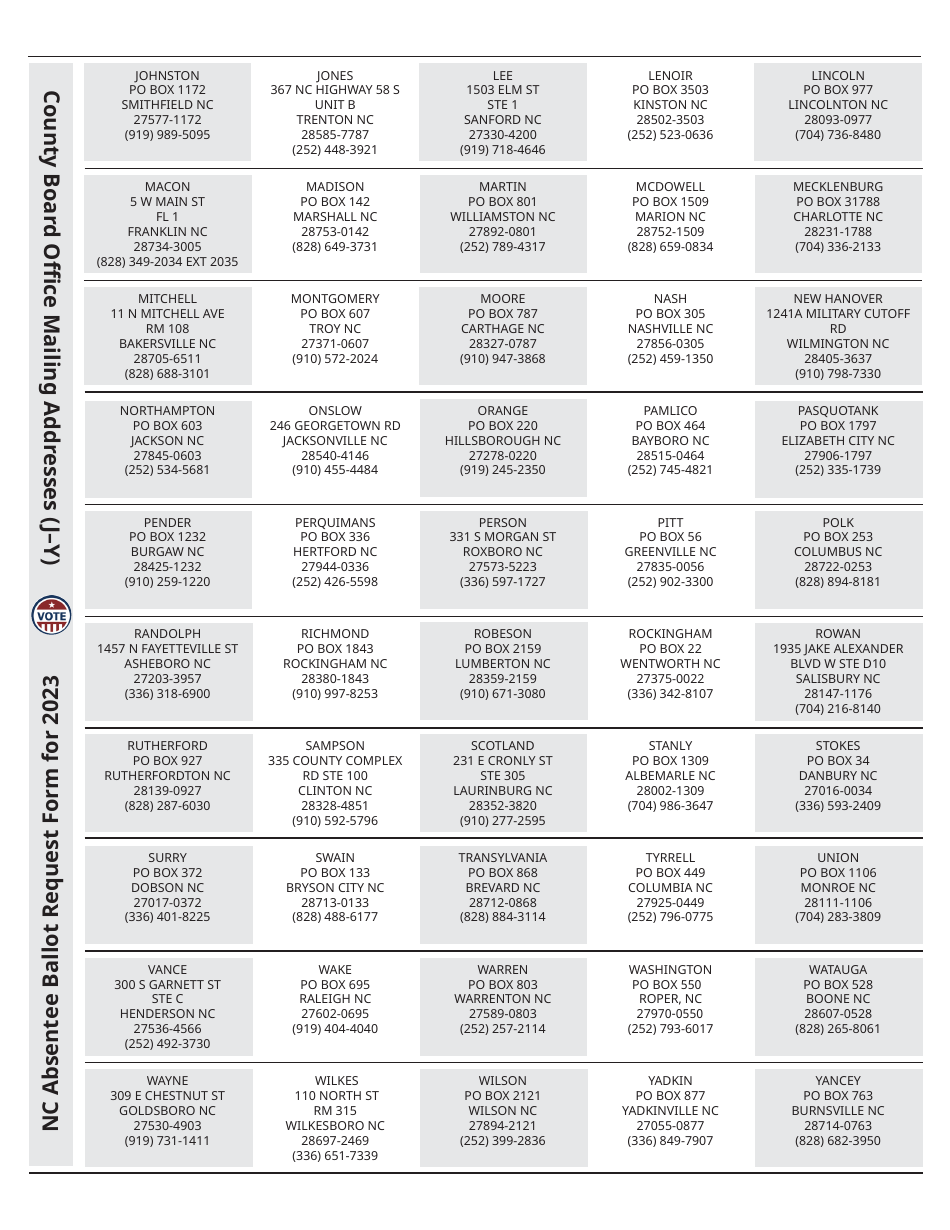 North Carolina Absentee Ballot Request Form - North Carolina, Page 4