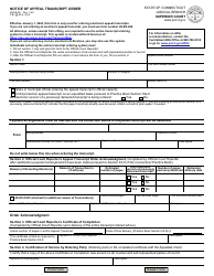 Document preview: Form JD-ES-38 Notice of Appeal Transcript Order - Connecticut