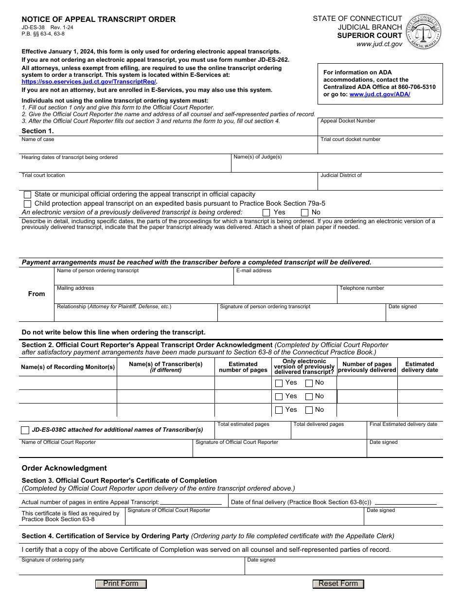 Form JDES38 Download Fillable PDF or Fill Online Notice of Appeal