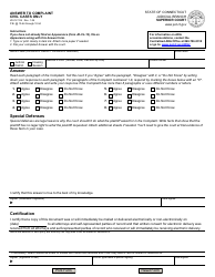 Document preview: Form JD-CV-106 Answer to Complaint - Civil Cases Only - Connecticut