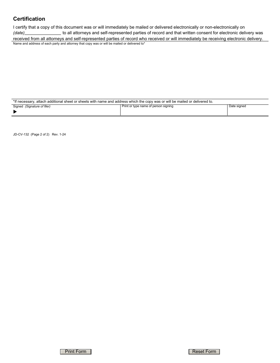 Form JD-CV-132 Download Fillable PDF or Fill Online Application for ...