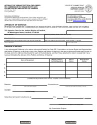 Document preview: Form JD-CV-69 Affidavit of Service Petition for Order Re: Commission on Human Rights and Opportunities and Notice of Hearing - Connecticut