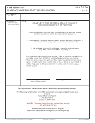 Form ACTA Amendment: Appointment of a Campaign Treasurer by a Candidate - Texas, Page 2