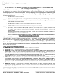 Formulario 6-16 Early Voting Clerk Corrective Action Form for Defective Carrier Envelope for Confidential Voters - Texas (Spanish)