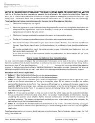Document preview: Form 6-16 Notice of Carrier Defect Issued by the Early Voting Clerk for Confidential Voters - Texas (English/Spanish)
