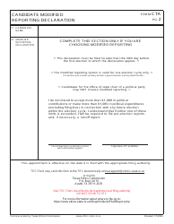 Form CTA Appointment of a Campaign Treasurer by a Candidate - Texas, Page 2