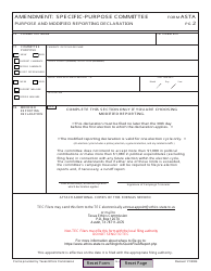 Form ASTA Amendment: Appointment of a Campaign Treasurer by a Specific-Purpose Committee - Texas, Page 2