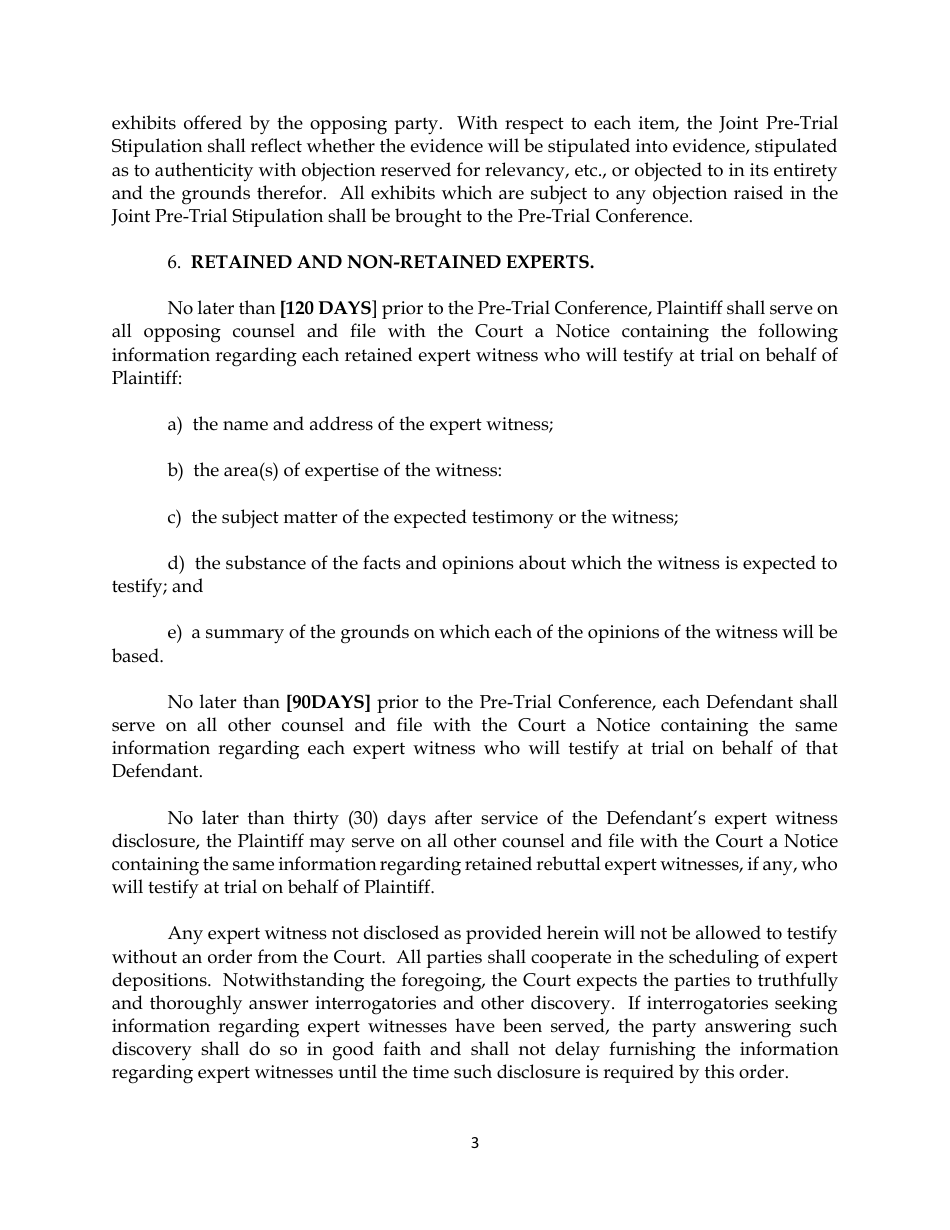 Ordeer Setting Case for Jury Trial and Pre-trial Conference and Matters to Be Completed Prior to Pre-trial Conference - Division B - Clay County, Florida, Page 3