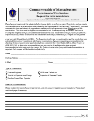 Document preview: Form BPV-018 Request for Accommodations - Massachusetts